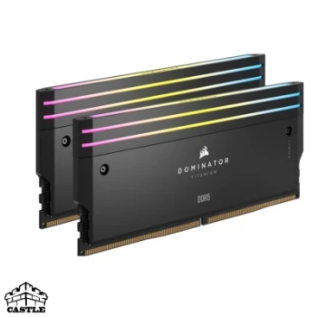 رم کورسیر Corsair Dominator Titanium RGB DDR5 96GB (2×48GB) 6400MHz CL32 مشکی مخصوص Intel XMP