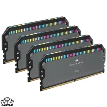 رم کورسیر DOMINATOR RGB DDR5 ظرفیت 64GB کیت 4×16 فرکانس 5600MHz CL36 رنگ خاکستری