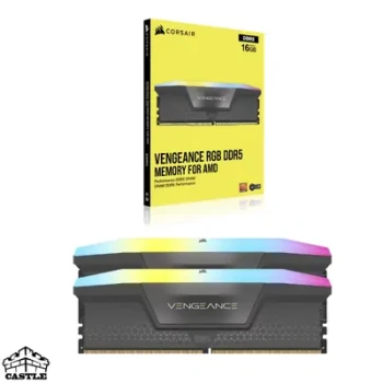 رم کورسیر VENGEANCE RGB DDR5 ظرفیت 32GB کیت 2×16 فرکانس 6400MHz CL30 رنگ خاکستری