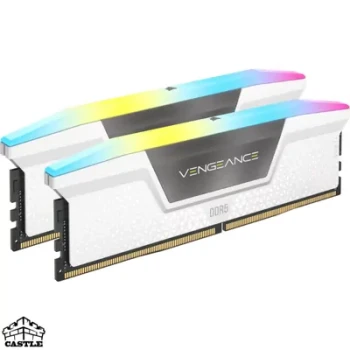 رم کورسیر VENGEANCE RGB DDR5 ظرفیت 32GB کیت 2×16 فرکانس 6400MHz CL32 رنگ سفید