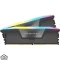 رم کورسیر VENGEANCE RGB DDR5 ظرفیت 32GB کیت 2×16 فرکانس 6000MHz CL30 رنگ خاکستری